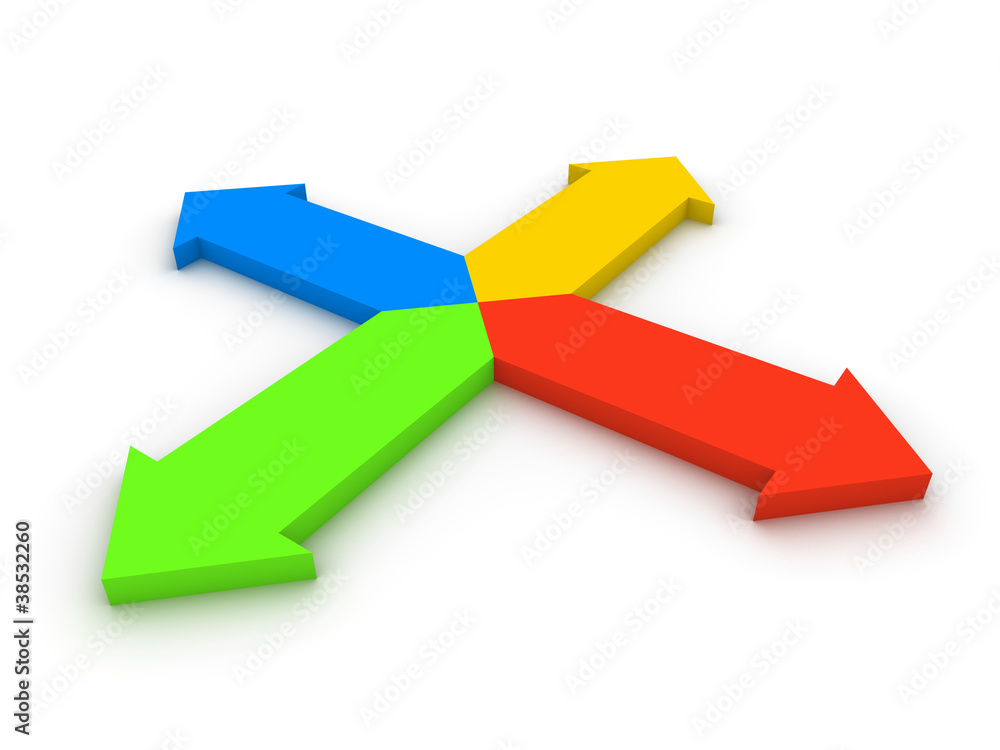 Four arrows pointing in different directions Four arrows pointing in different directions