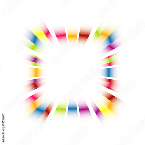 Rainbow explosion celebration frame vector.