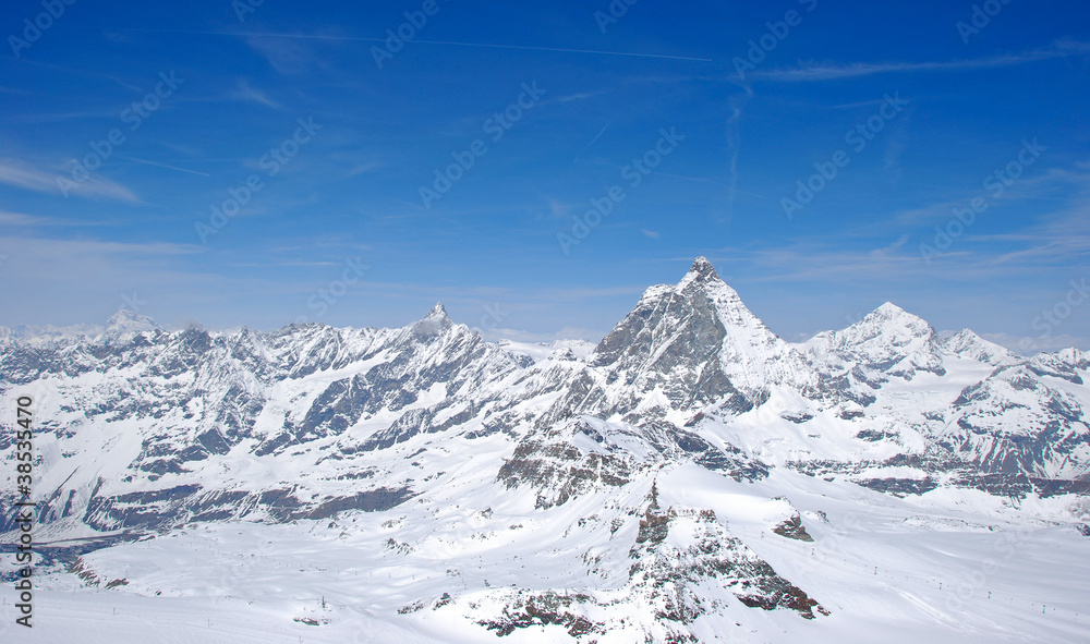 Panoramic view from Matterhorn, Switzerland