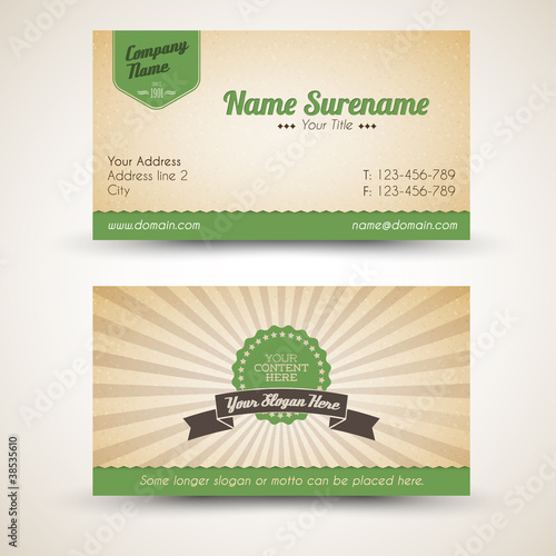 Vector old-style retro vintage business card
