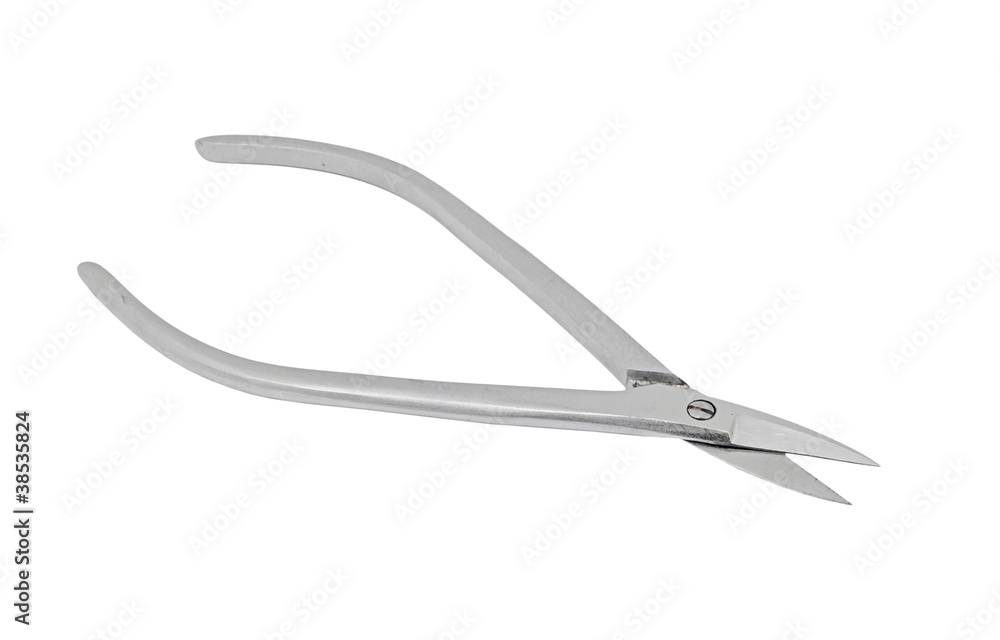 Fototapeta premium Old surgical scissors, isolated on white background