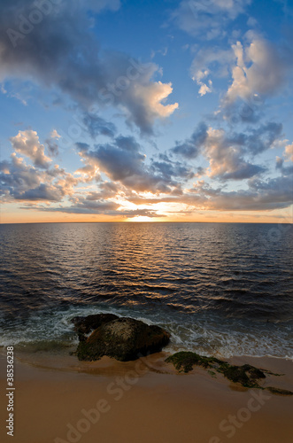 beautiful sunset over lake