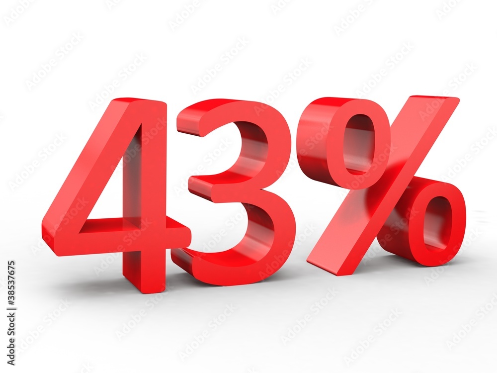 3d Schrift 43% rot 3d Schrift 43% rot