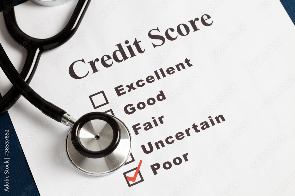 Stethoscope and Credit Report Stethoscope and Credit Report