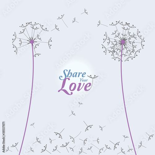 Love Card With Dandelions