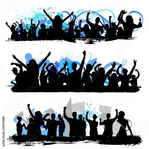 crowd silhouettes