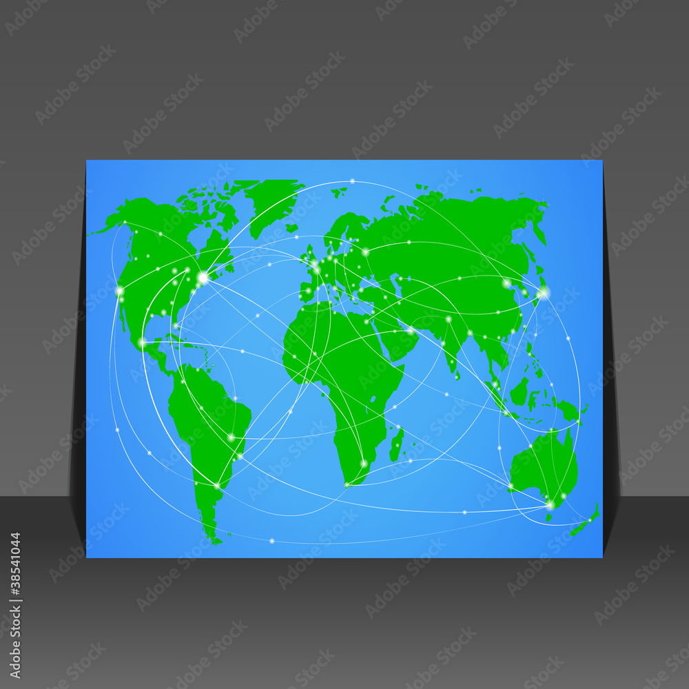 Vector illustration travel world map flyer design Vector illustration travel world map flyer design