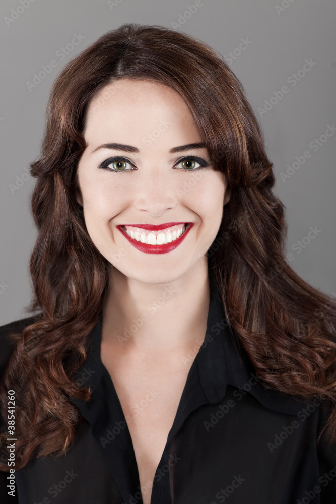 Portrait of a beautiful happy toothy smiling woman Portrait of a beautiful happy toothy smiling woman