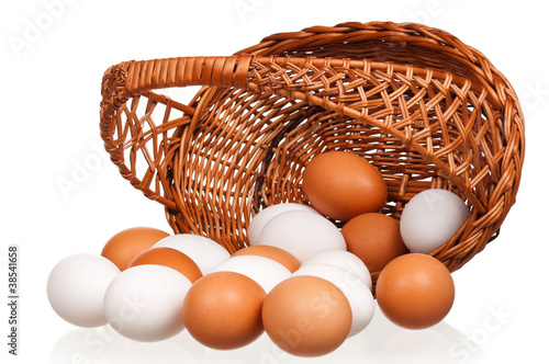 Eggs in wicker basket