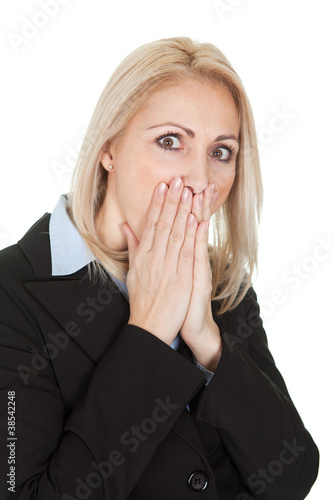 Portrait of surprised businesswoman