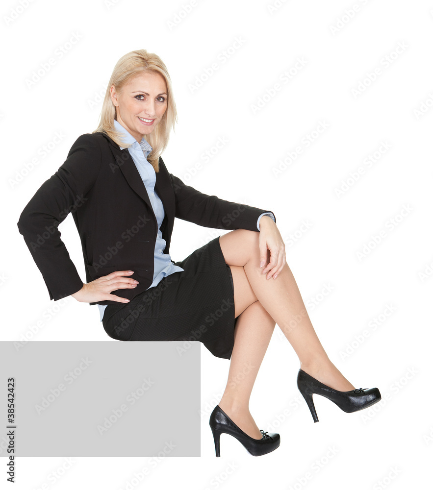Businesswoman sitting on copyspace Businesswoman sitting on copyspace