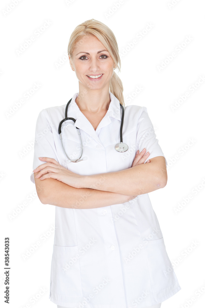 Smiling medical doctor woman with stethoscope Smiling medical doctor woman with stethoscope