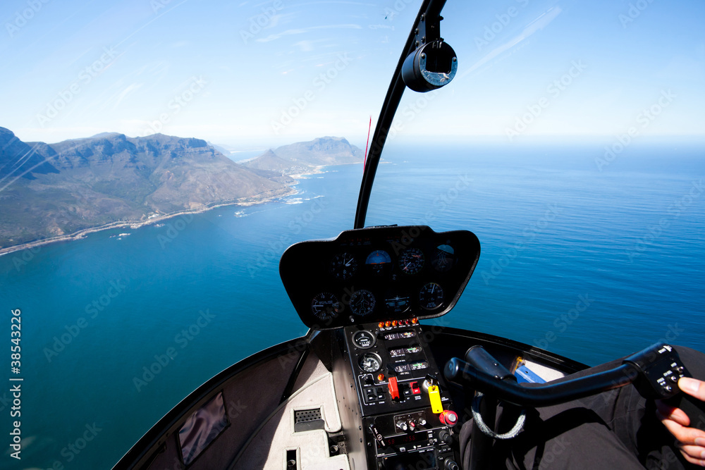 Naklejka premium beautiful Cape Town coastal aerial view from helicopter