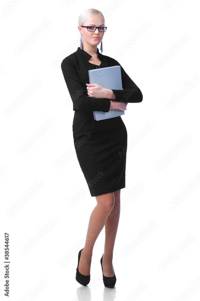 Cute secretary with paper folder Cute secretary with paper folder