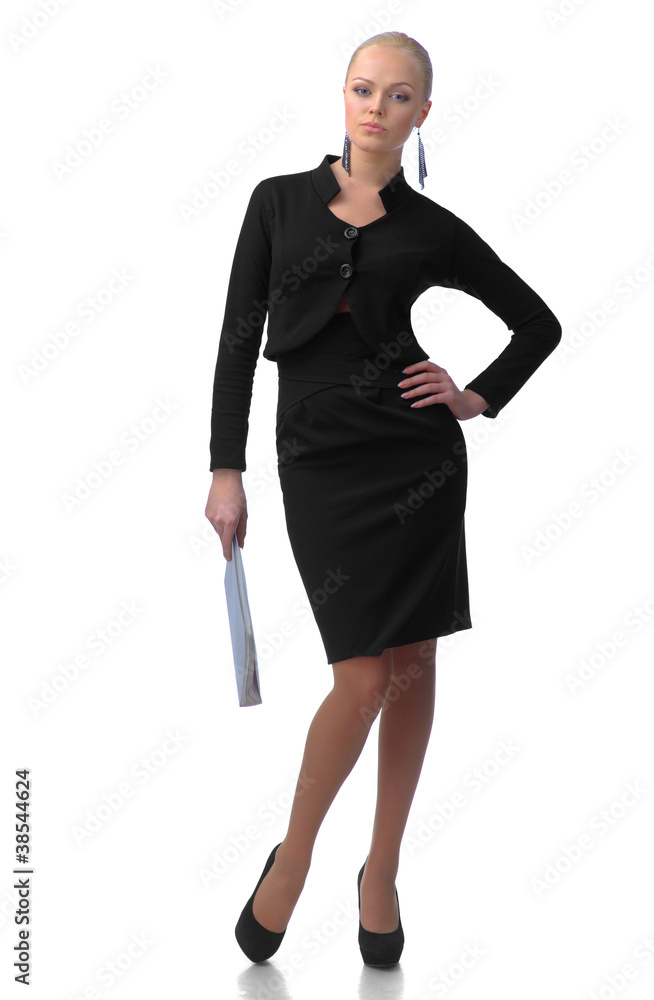 Cute secretary with paper folder