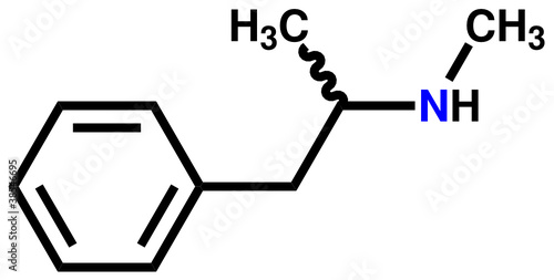 Methamphetamine structural formula