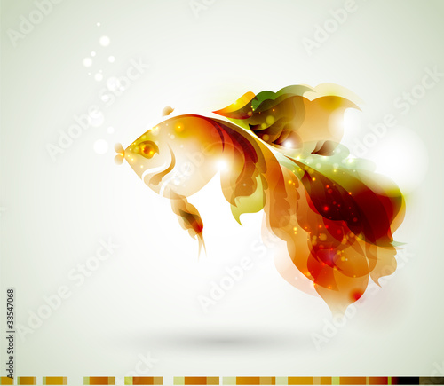 Abstract  gold fish for design