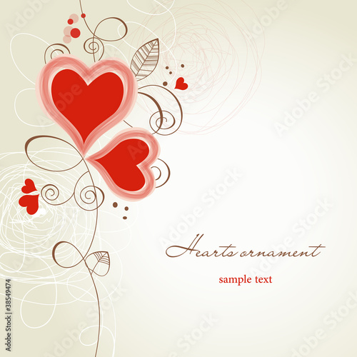 Two hearts ornament