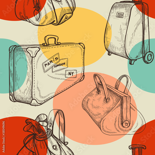 Travel bags seamless pattern