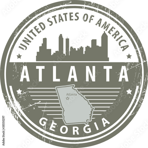 Stamp with name of Georgia, Atlanta, vector