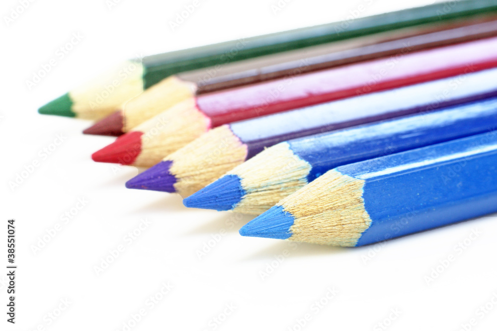 Color Pencils.Isolated on white background. Color Pencils.Isolated on white background.