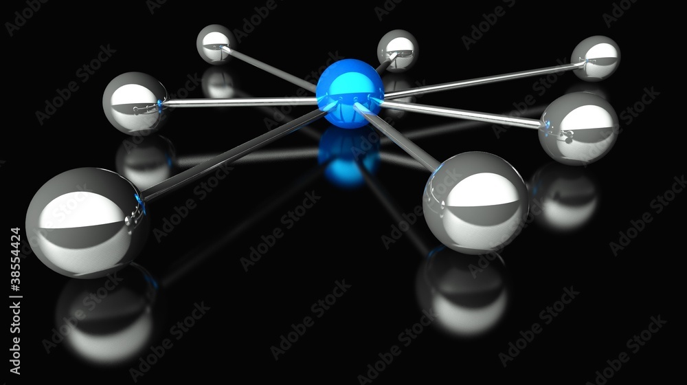 Abstract conception of network and communication 3d