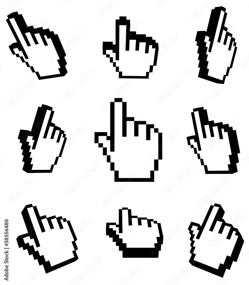 3d Hand cursors icon navigation set 3d Hand cursors icon navigation set