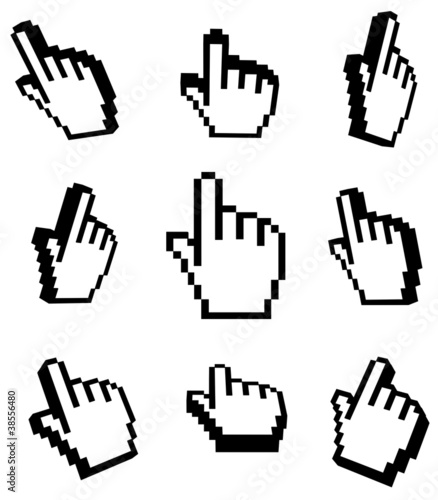 3d Hand cursors icon navigation set