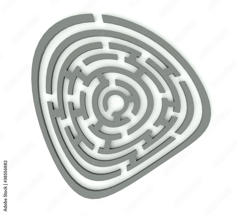 Ellipse Maze isolated on white, 3d illustration Ellipse Maze isolated on white, 3d illustration
