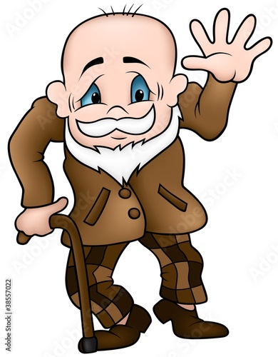 Grandfather - colored cartoon illustration