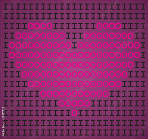 Różowe serce  ASCII-art