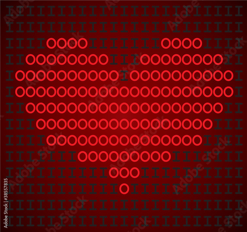 Czerwone serce  ASCII-art