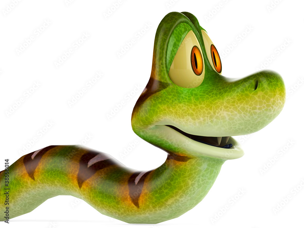 snake cartoon going on portrait Stock Illustration | Adobe Stock