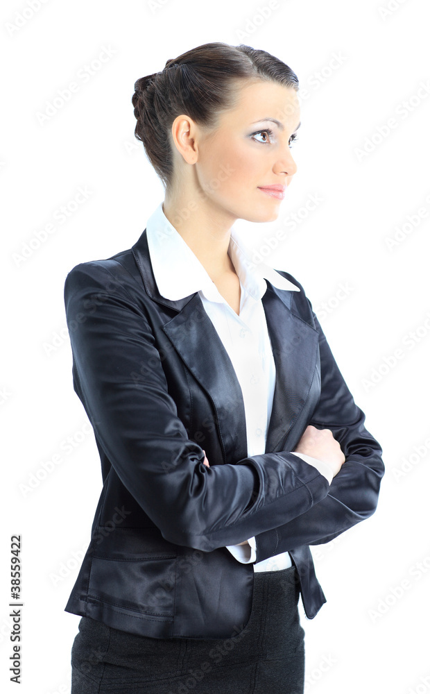 Nice business woman. Isolated on a white Nice business woman. Isolated on a white