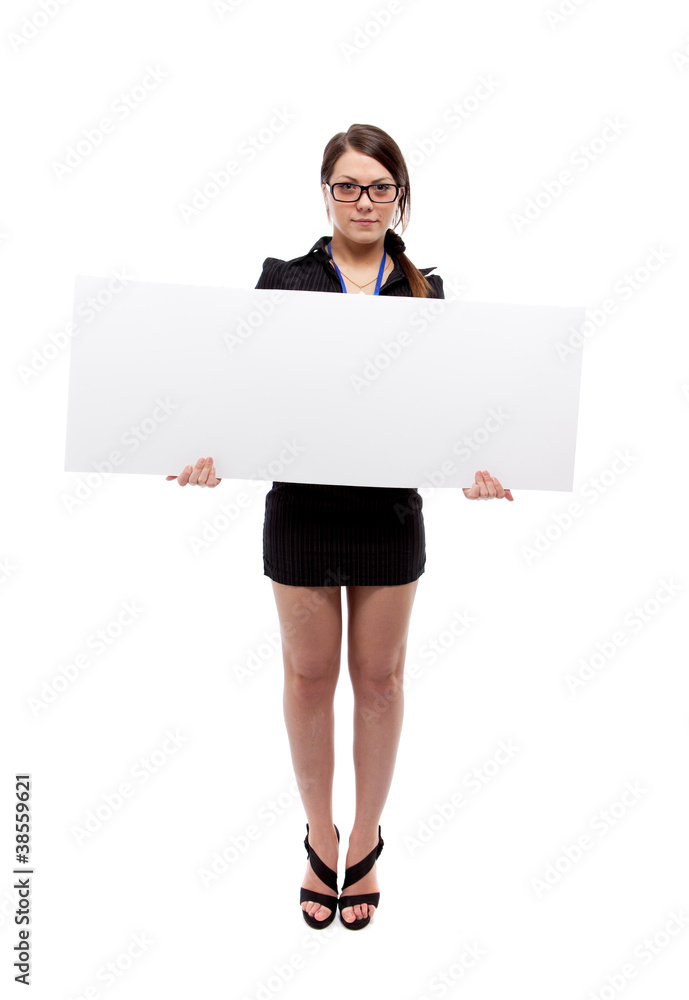 Woman with banner Woman with banner