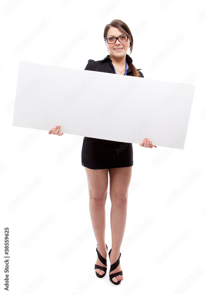 Woman with banner Woman with banner