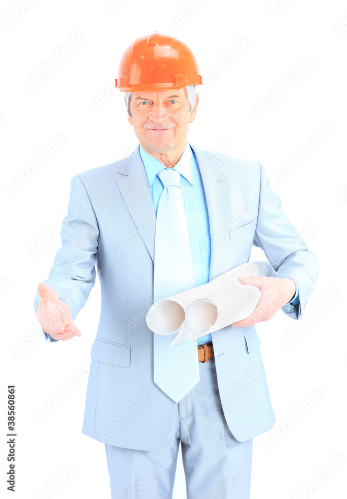 Full length portrait of mature male construction Full length portrait of mature male construction