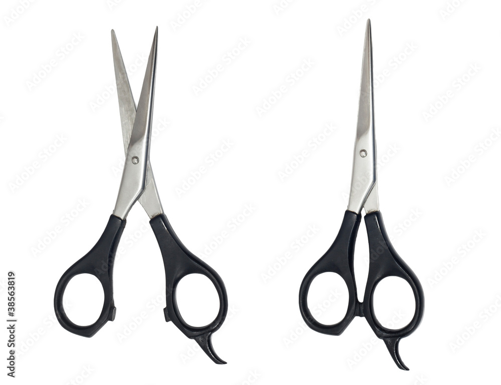 Professional Haircutting Scissors. Studio isolation on white. Professional Haircutting Scissors. Studio isolation on white.