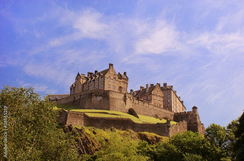 Edinburgh Castle on a warm sunny day