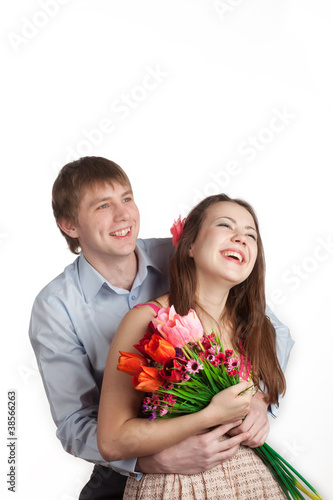 couple with flowers