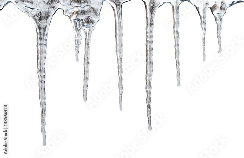 Canvastavla icicles. Isolated with clipping path