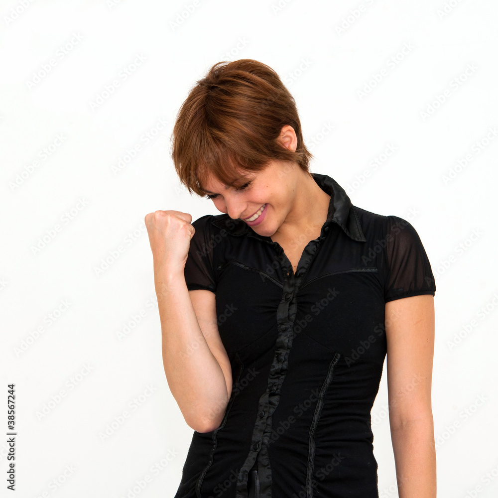 Woman enjoying success