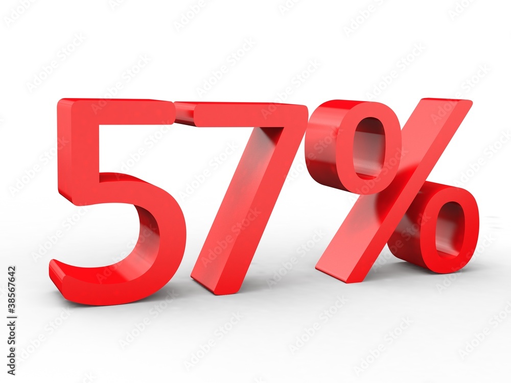 3d Schrift 57% rot 3d Schrift 57% rot