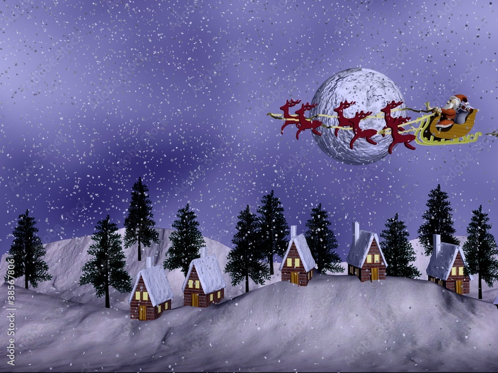 Naklejka premium christmas night