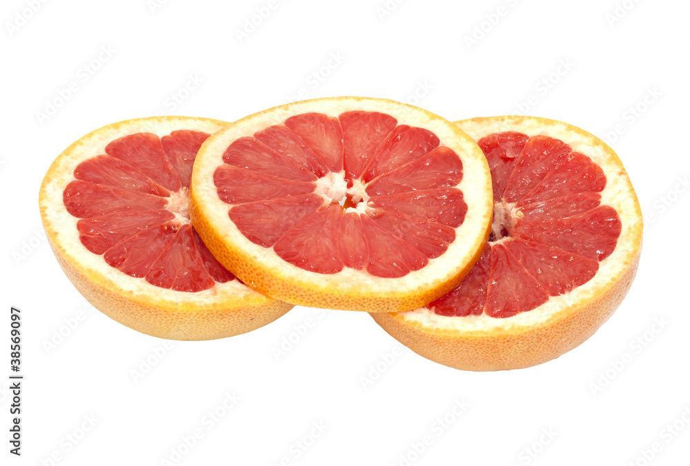Ripe grapefruit on a white background Ripe grapefruit on a white background
