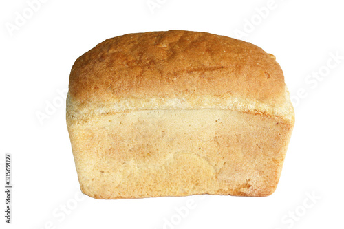 White bread loaf isolated on white background