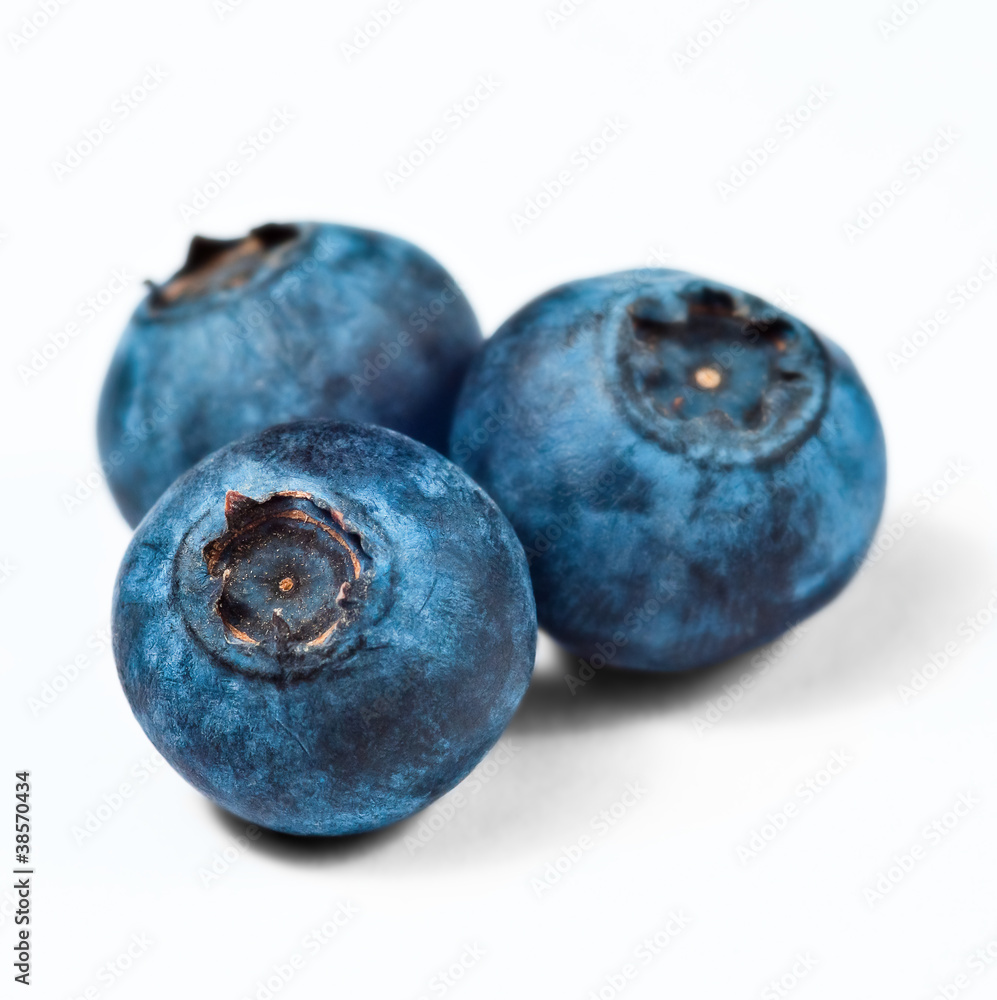 Blueberries vrey close up square composition jucy ripe three white background Blueberries vrey close up square composition jucy ripe three white background
