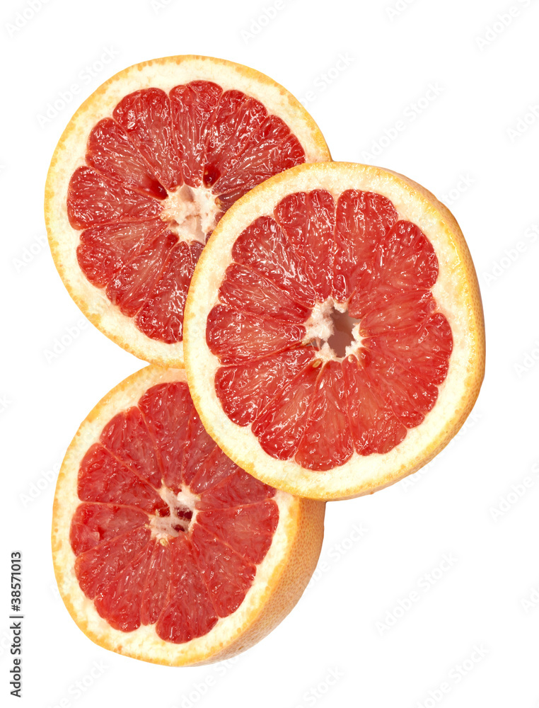 Ripe grapefruit on a white background Ripe grapefruit on a white background
