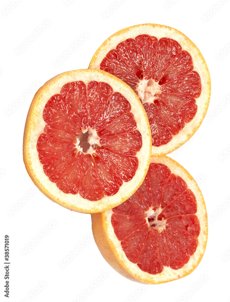 Ripe grapefruit on a white background Ripe grapefruit on a white background