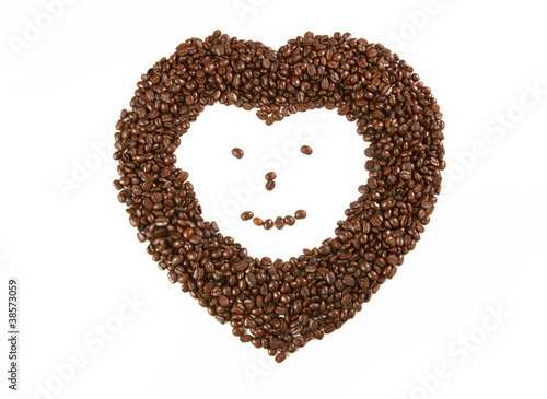 heart from coffee beans